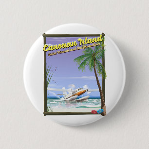 Caribbean, Canouan islands paradise poster. Button