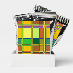Caribbean Colorful Fabric Madras Tartan Coffee Drink Mix