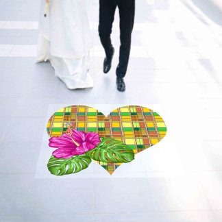 Caribbean Colorful Fabric Madras Tartan Floor Decals
