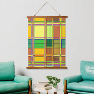 Caribbean Colorful Fabric Madras Tartan Hanging Tapestry