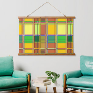 Caribbean Colorful Fabric Madras Tartan Hanging Tapestry