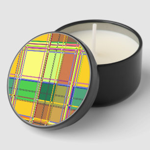 Caribbean Colorful Fabric Madras Tartan Mini Candle Favors