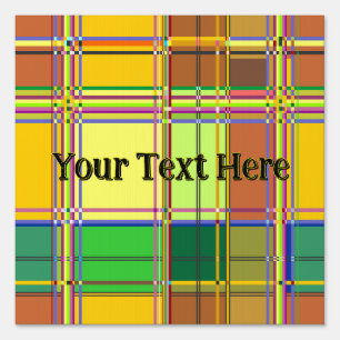 Caribbean Colorful Fabric Madras Tartan Sign