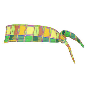 Caribbean Colorful Fabric Madras Tartan Tie Headband