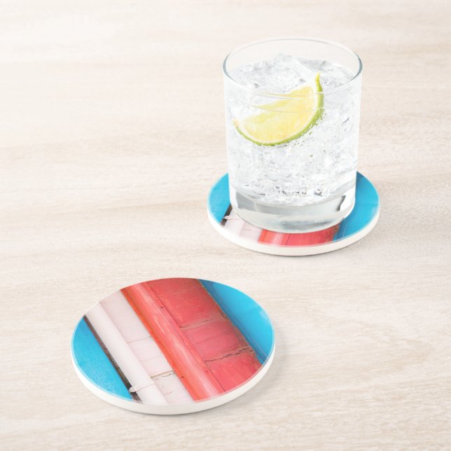 Caribbean colors - abstract coaster (Side)