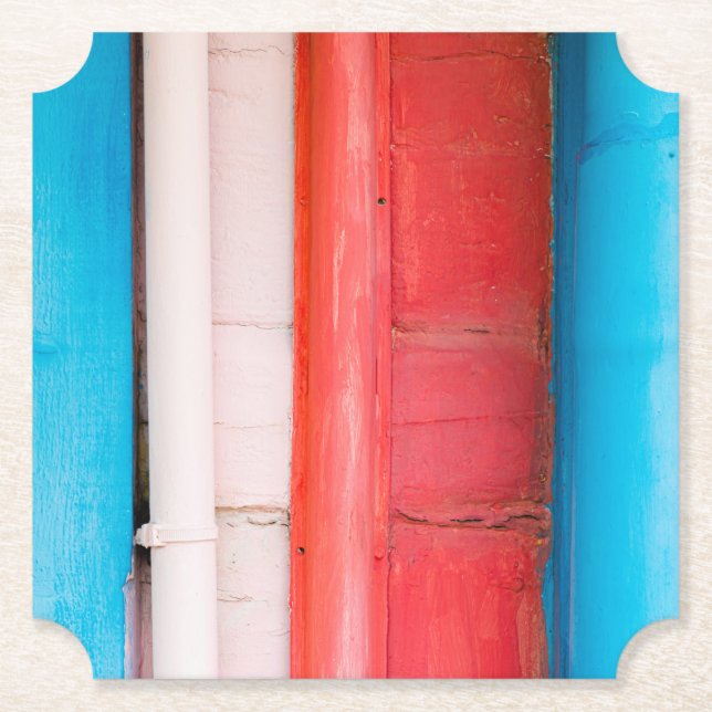 Caribbean colors - abstract paper coaster (Front)