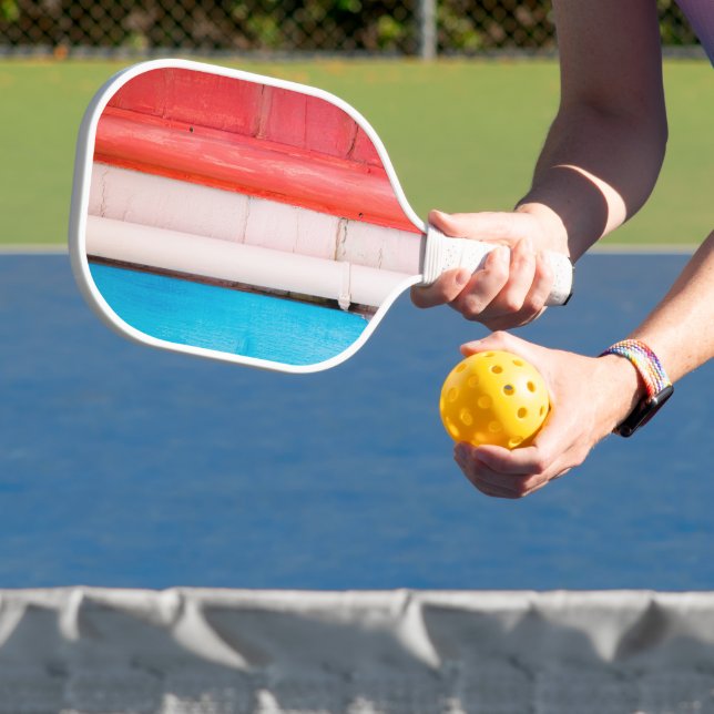 Caribbean colors - abstract pickleball paddle (Insitu)