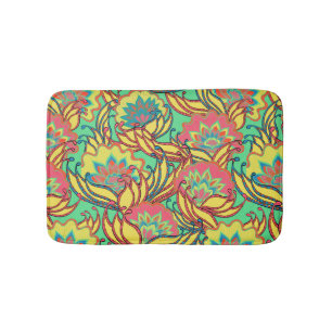 Caribbean Colors Boho Pattern Bath Mat