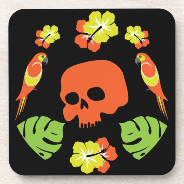 Caribbean Colourful Patterns Beverage Coaster (Front)
