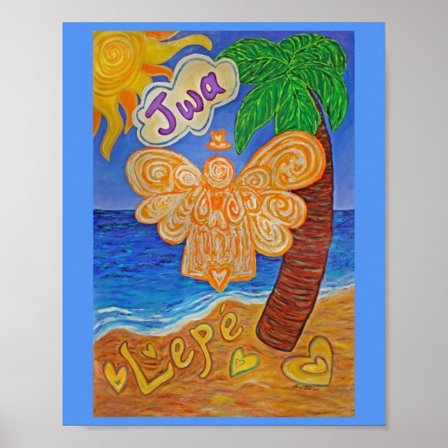 Caribbean Creole Angel Painting Art Print Posters (Front)