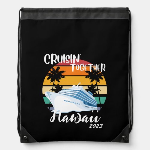 Caribbean Cruise 2023 Family Friends Group Travel Drawstring Bag