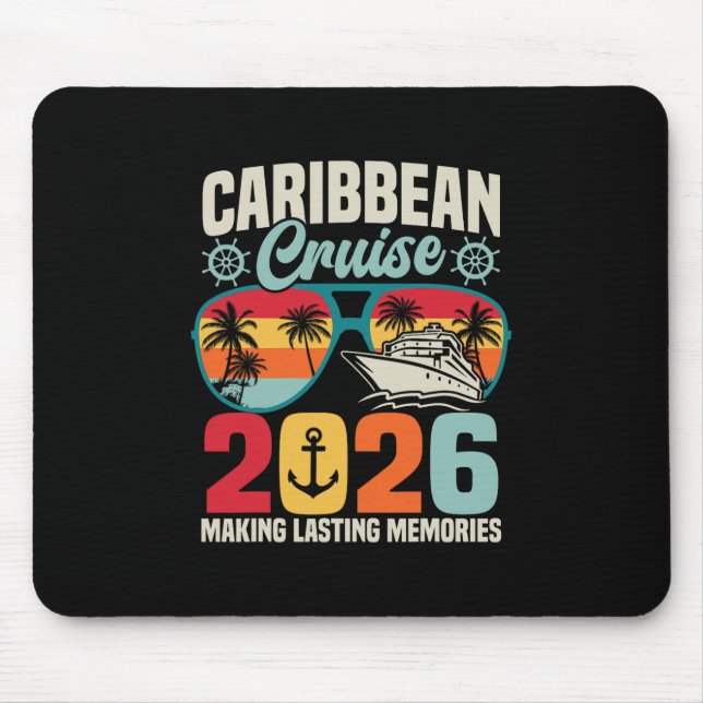 Caribbean Cruise 2026 Vacation Trip Matching Famil Mouse Pad (Front)