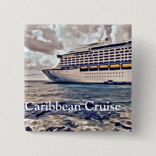 Caribbean Cruise - 2 Inch Square Button