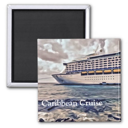 Caribbean Cruise _ 2 Inch Square Magnet