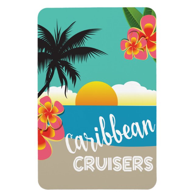 Caribbean cruise cabin door marker for stateroom magnet (Vertical)