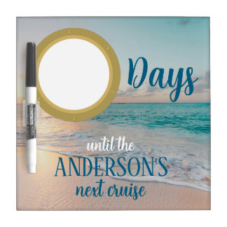 Caribbean Cruise Countdown Days Dry Erase Board