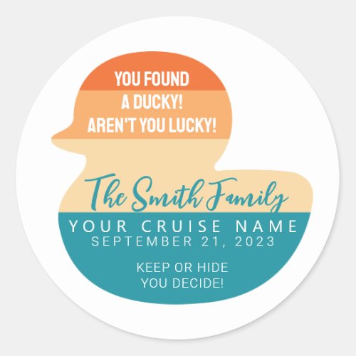 Caribbean Cruise Duck Classic Round Sticker