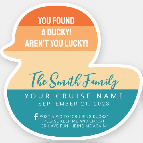 Caribbean Cruise Duck Sticker