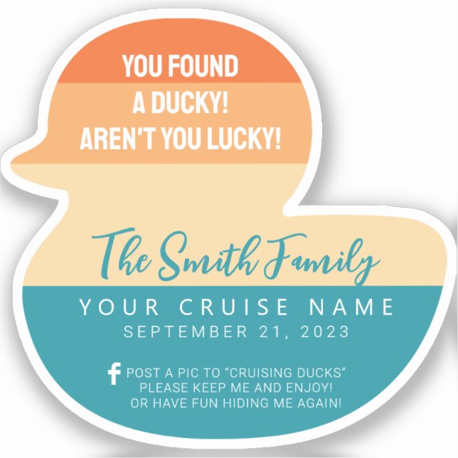 Caribbean Cruise Duck Sticker (Front)