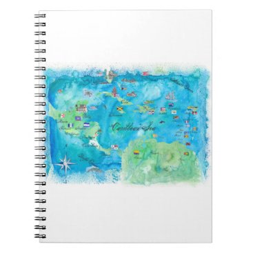 Caribbean Cruise Travel Poster Map West Antilles Notebook Caribbean Cruise Travel Poster Map West Antilles Notebook