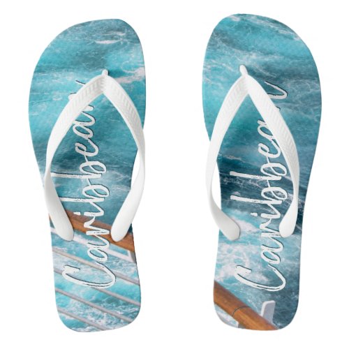 Caribbean Cruise Turquoise Wake Travel Photography Flip Flops