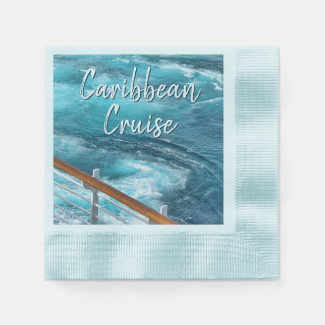 Caribbean Cruise Turquoise Water Travel Photo Napkins (Front)