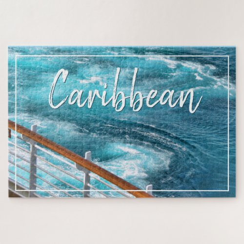 Caribbean Cruise _ Turquoise Water Wake Photo Jigsaw Puzzle