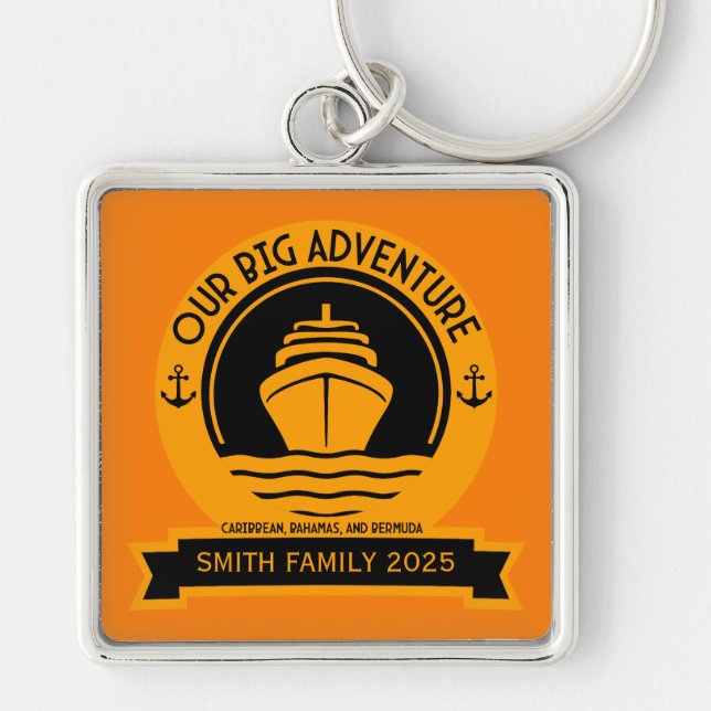Caribbean Cruise Vacation Keychain (Front)