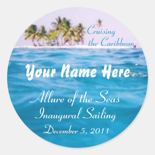 Caribbean Cruising Customizable Stickers (Front)