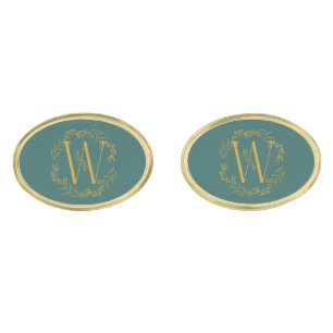 Caribbean Current Color Monogrammed Groomsmen Cufflinks