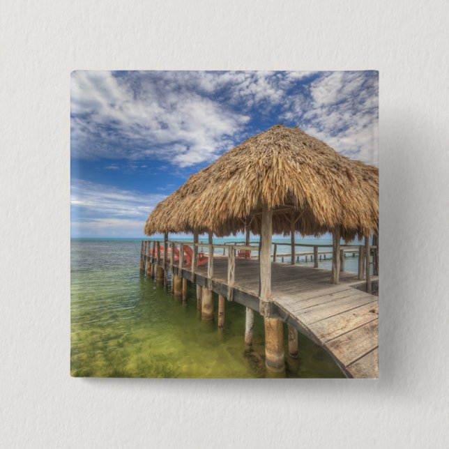 Caribbean Dock Pinback Button (Front)