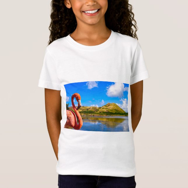 Caribbean flamingo in St kitts T-Shirt (Front)