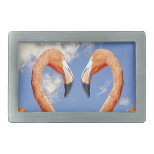 Caribbean flamingo love heart belt buckle