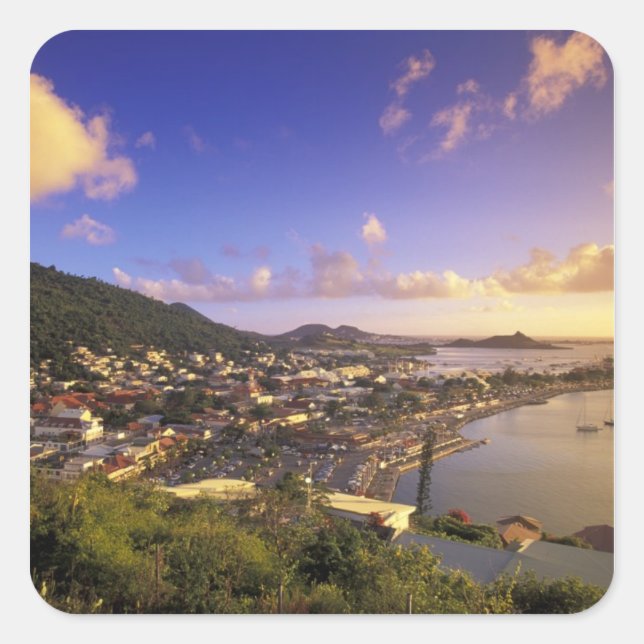 Caribbean, French West Indies, St. Martin. Square Sticker (Front)