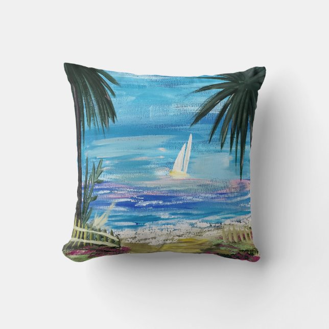 Caribbean Getaway  Throw Pillow (Front)