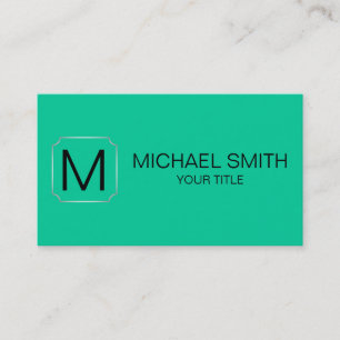 Caribbean green color background business card