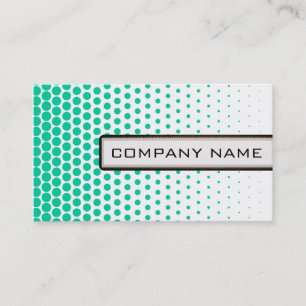 Caribbean Green Polka Dot Elegant Modern White Business Card