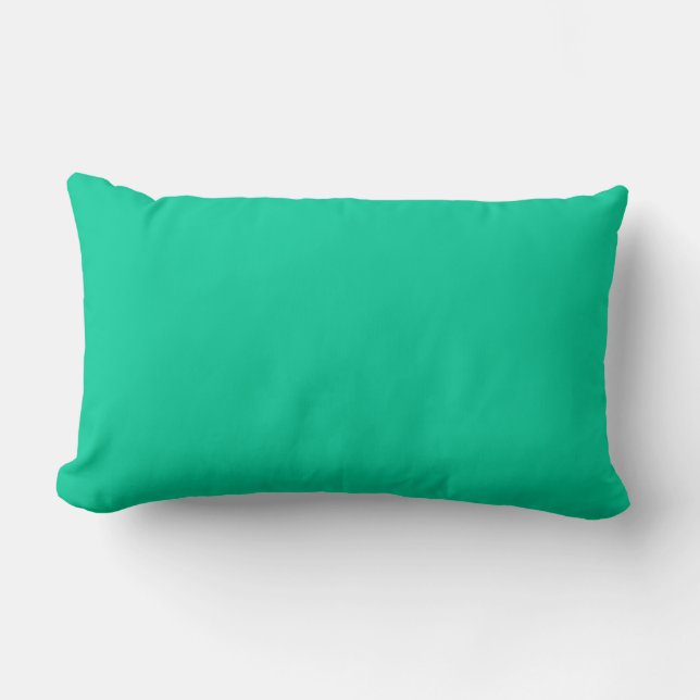 Caribbean Green Solid Color Lumbar Pillow (Front)