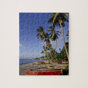 CARIBBEAN, Grenada, St. George, Boats on palm Jigsaw Puzzle