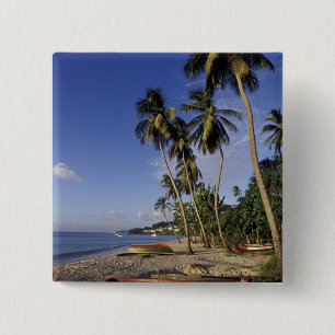 CARIBBEAN, Grenada, St. George, Boats on palm Pinback Button
