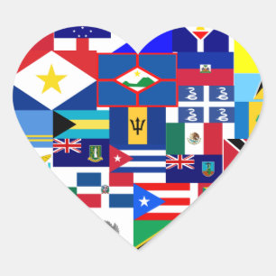 caribbean heart sticker