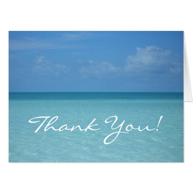 Caribbean Horizon Thank You Card (Front Horizontal)
