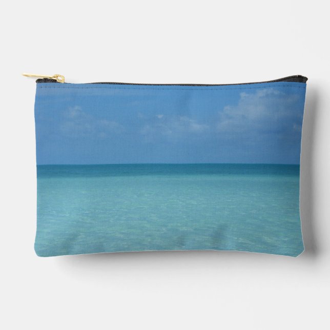 Caribbean Horizon Tropical Turquoise Blue Accessory Pouch (Front)