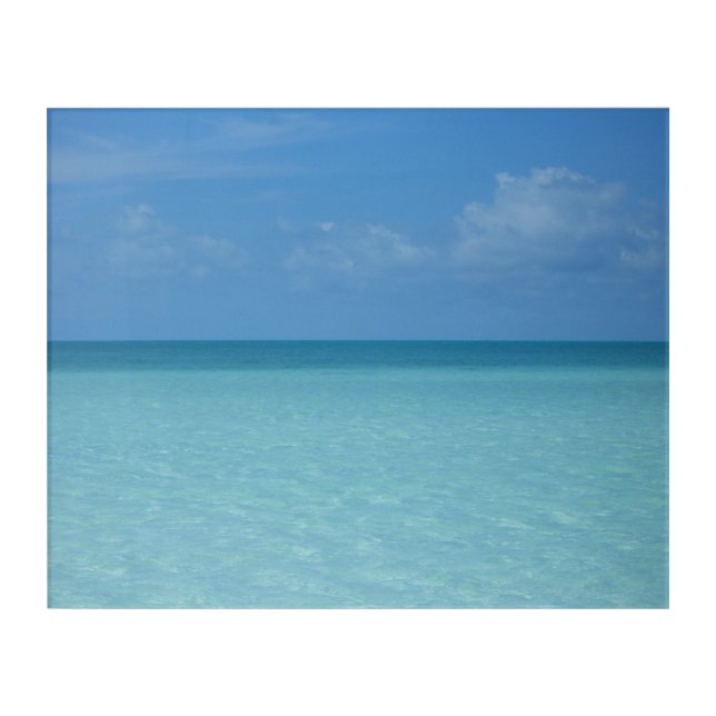 Caribbean Horizon Tropical Turquoise Blue Acrylic Print (Front)