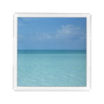 Caribbean Horizon Tropical Turquoise Blue Acrylic Tray