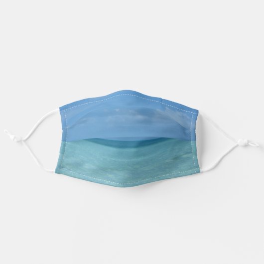 Caribbean Horizon Tropical Turquoise Blue Adult Cloth Face Mask (Front, Unfolded)
