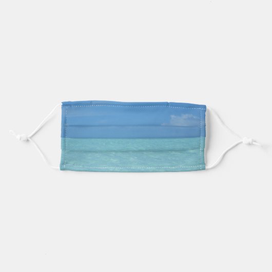 Caribbean Horizon Tropical Turquoise Blue Adult Cloth Face Mask (Front, Folded)