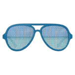 Caribbean Horizon Tropical Turquoise Blue Aviator Sunglasses