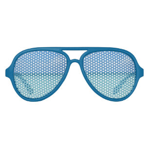 Caribbean Horizon Tropical Turquoise Blue Aviator Sunglasses