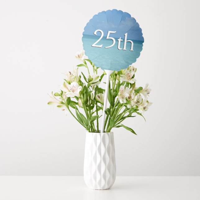 Caribbean Horizon Tropical Turquoise Blue Balloon (Vase)